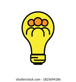 Business team flat icon. business network idea icon. Design template vector