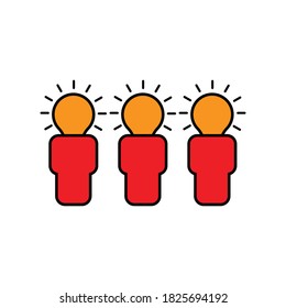 Das Team der Geschäftsleute hat ein flaches Symbol. Ideensymbol für Geschäftsnetzwerke. Vorlagenvektor erstellen