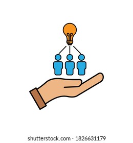 Business team flat icon. business network idea icon. Design template vector
