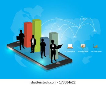 Business team with business graph