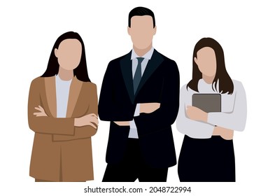 Business Team Group Illustration Vector Flat Design Png