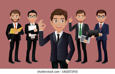 Business team. A group of office workers 