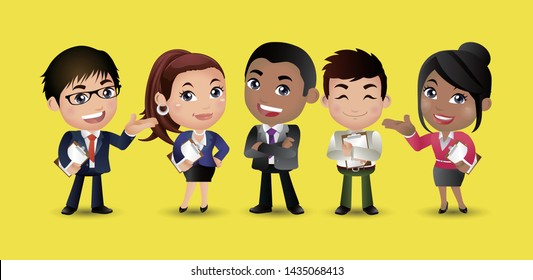 Business team. A group of office workers 