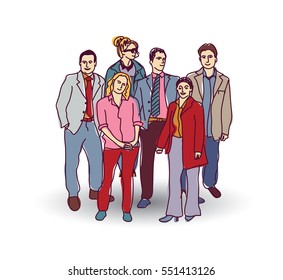 Business team group people color. Color vector illustration. EPS8