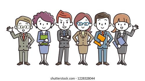 Business team. A group of people dressed in strict suit.