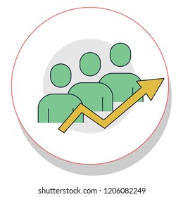business team growth trendy icon on white background for web graphic
