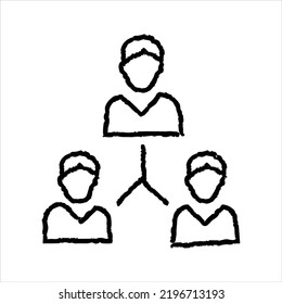 Business team hand-drawn icon vector graphic illustration
