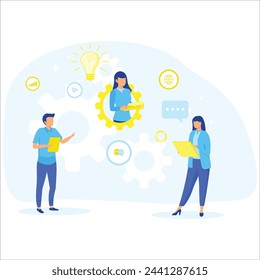 business team having a meeting in a virtual office room.digital workspace,and teamwork concept