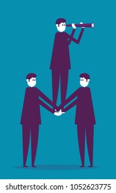 Business team helping. Vector illustration success business concept.
