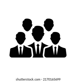 Business, Team-Symbol. Schwarzes Vektordesign.