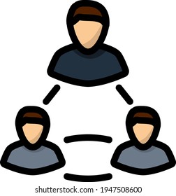 Business Team Icon. Editable Bold Outline With Color Fill Design. Vector Illustration.