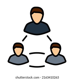 Icono del equipo de negocios. Contorno de negrita editable con diseño de relleno de color. Ilustración vectorial.
