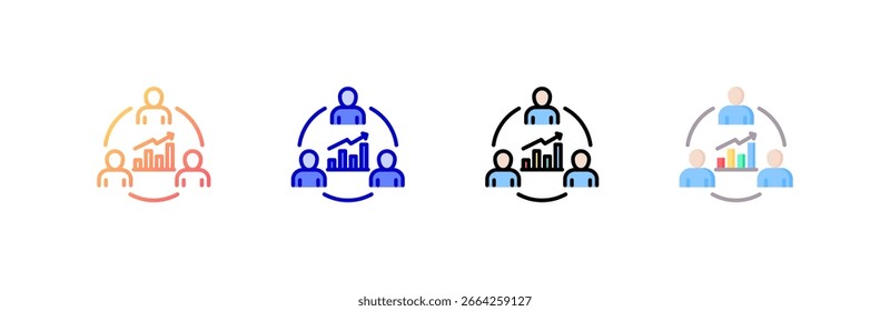 Business Team icon set multiple style collection
