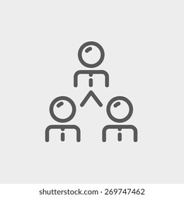 Business team icon thin line for web and mobile, modern minimalistic flat design. Vector dark grey icon on light grey background.