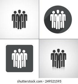 Business team icons. Set elements for design. Vector illustration