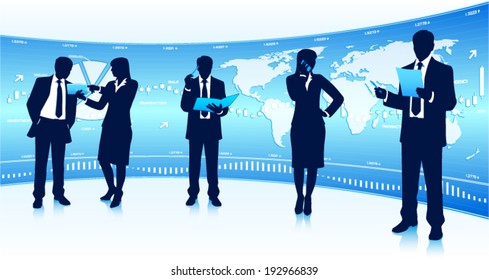Business team leader with business community. (EPS10 vector)