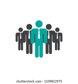 Business team leader icon design template isolated