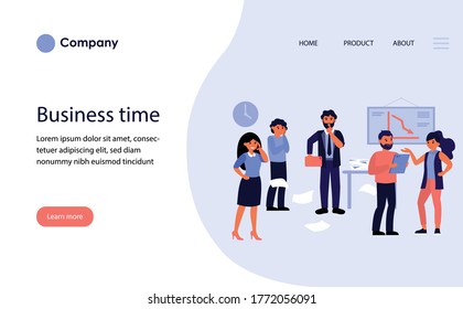 Business team leader keeping silence. Boss showing shh gesture flat vector illustration. Secret, teamwork, loss concept for banner, website design or landing web page