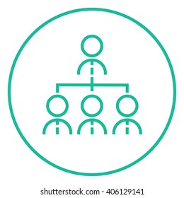 Icono de línea de equipo de negocios.
