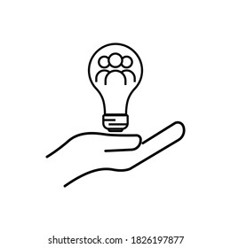 Business team line icon. business network idea icon. Design template vector