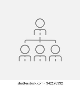 Business team  line icon for web, mobile and infographics. Vector dark grey icon isolated on light grey background.