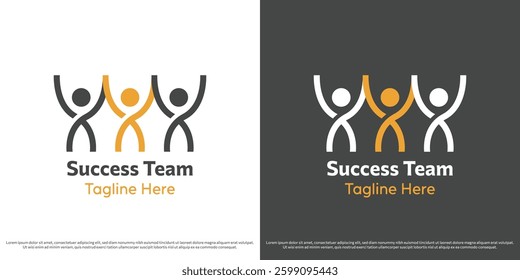 Business team logo design illustration vector. Corporate business work teamwork people employer professional silhouette. Simple minimal abstract icon symbol.