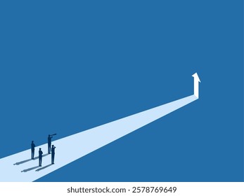 Business Team Looking at Growth Goal Door