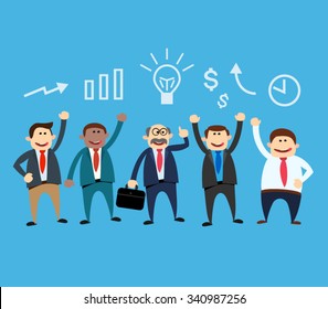 business team .business man with idea. business  concept  illustration