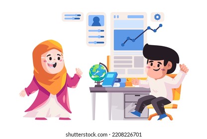 Business team management analyze data statistics  graph interacting with data in office