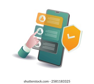 Business team management smartphone security