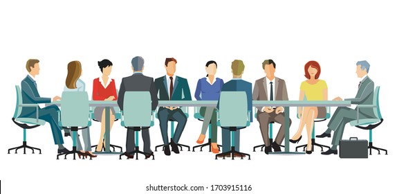 Business team at a business meeting - illustration