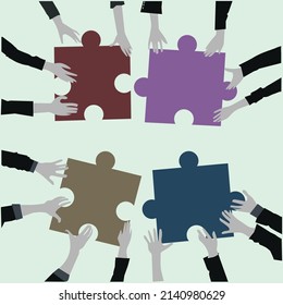 Business team meeting stock illustration. The vector image is associated with the unity and teamwork concept.