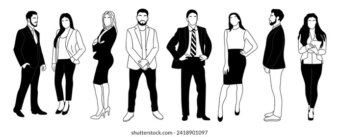 Miembros del equipo de negocios portadores en blanco.