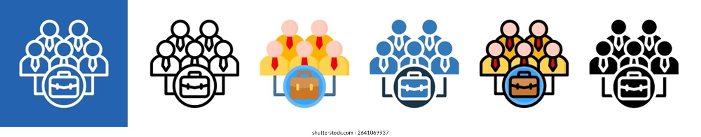 Business Team multiple icon style vector illustration