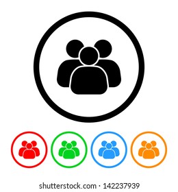 Business Team People Icon Vector With Four Color Variations