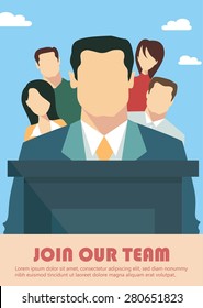 Business team presentation concept, team work success concept