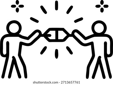 Equipo de negocios tirando de la cuerda digital hacia el concepto de hito como Una toma amplia de un equipo de negocios tirando de una cuerda digital en colaboración hacia un ícono de hito brillante con efectos abstractos suaves y bokeh que simbolizan el trabajo en equipo y el logro en tecnología y negocios en los Países Bajos. en Foto Stock Concepto, espacio de copia para publicidad o Anuncio con Foto Realista como detalle de alta calidad - ar 7:2