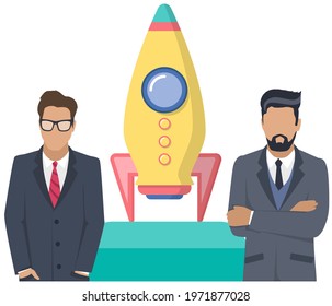 Business team ready to work. Teamwork. Coworkers characters communication. Team building and business partnership. Businessmen people cooperation collaboration. Office workers clerks standing together