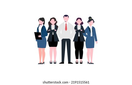 Business team ready to work. Business vector illustration template.