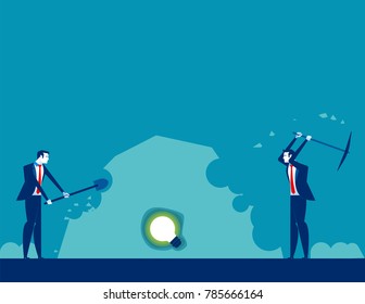 Business team search of ideas. Concept business vector illustration. Flat design style.