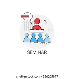 Business Team Seminar Conference Brainstorm Process Icon Vector Illustration