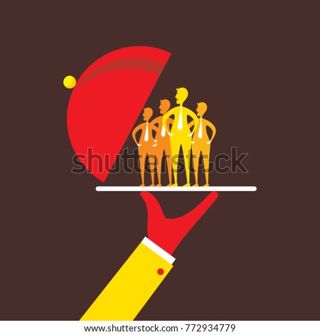 business team serving for your work, first class business service concept design