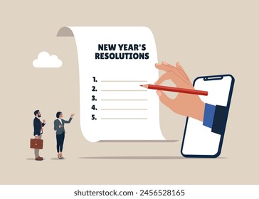 Business team set business target for new year or beginning with work challenge. Flat vector illustration