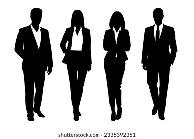 Business team silhouette. Businessmen and businesswomen business group. Vector illustration