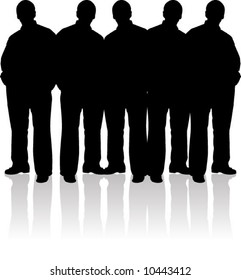 Business team silhouette with reflect
