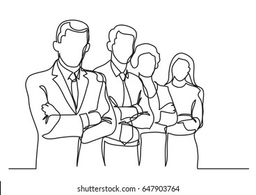 business team - single line drawing