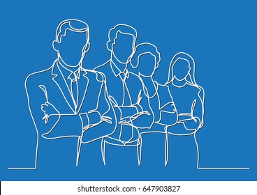 business team - single line drawing