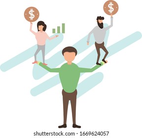 Business team, a solid startup and able to collaborate to build a company to bring in profits. Synergize and work together. Do the best for the company, grow and develop together, success.
