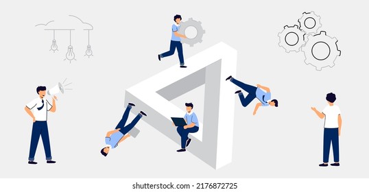 Business team solution Team communication abstract concept vector illustration Effective teamwork abstract metaphors Agile development decisions methodology business concept Agile life rule cycle