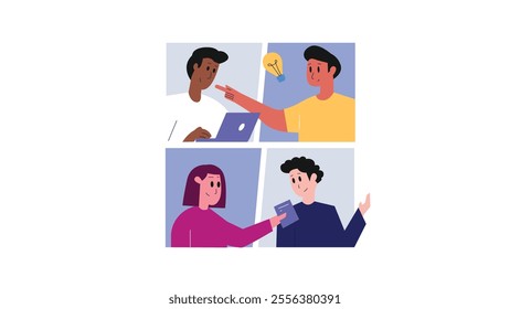 Business Team Source Flat Illustration Vector,Team work process concept illustration,people connect the elements of the puzzle. Teamwork, collaboration, partnership. Vector, flat, modern illustration 